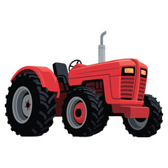 Obraz premium red tractor isolated on white