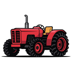 Obraz premium red tractor isolated on white