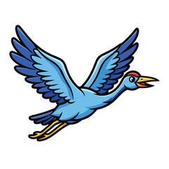 Obraz premium Flying Blue Bird With Outstretched Wings In Mid Air