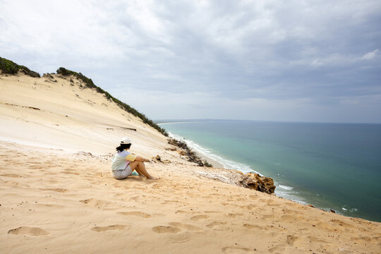Woman in Carlo Sand Blow, Queensland, Australia