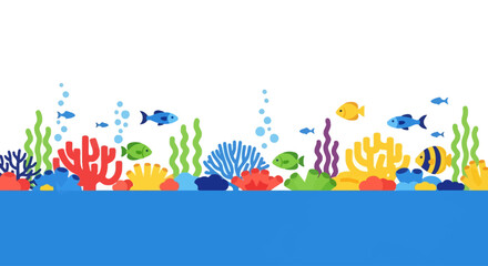 Celebrate World Water Day with a vibrant illustration of a thriving coral reef, diverse marine life, and sparkling ocean depths, highlighting the beauty and importance of aquatic ecosystems