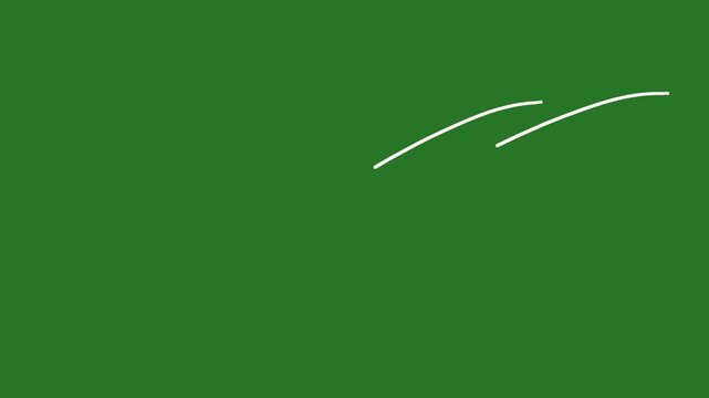vector white lines wind effect on green screen, UI motion graphics. alpha adjustment layer, smooth animated line filter, 2d animation