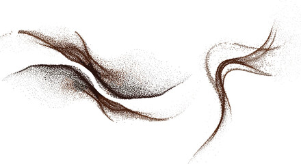 Abstract Brown Sand Grain and Dust Particle Textures with Fluid Wave Shapes and Gritty Organic Gradients for Natural Background Design and Creative Overlays Vector Illustration © Abu