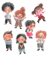 Collection of  Funny  Characters - Playful Children