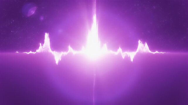Cosmic explosion illuminating a dark, starry expanse over a shimmering purple surface