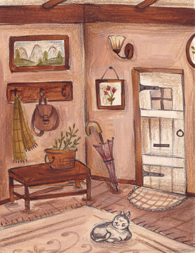 Vintage style house entrance