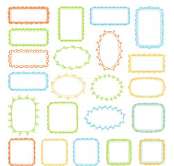 Colorful Hand-Drawn Doodle Frames and Borders Vector Set