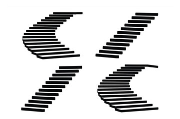 Naklejka premium Abstract Staircase Geometric Pattern Vector Illustration