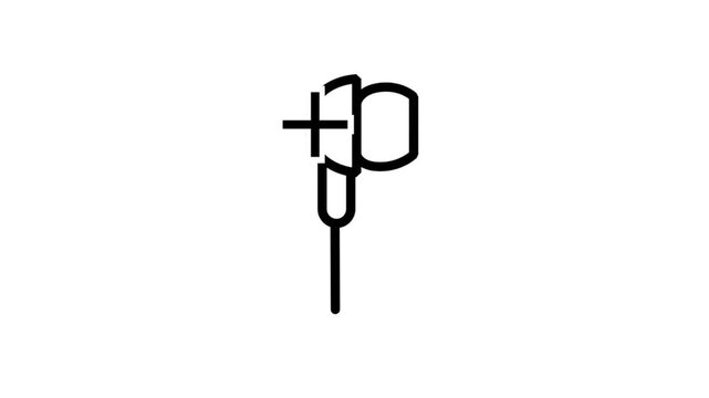Muted earphone Animation Icon. Muted earphone icon animation representing audio off, silent mode, no music, or sound settings interface.