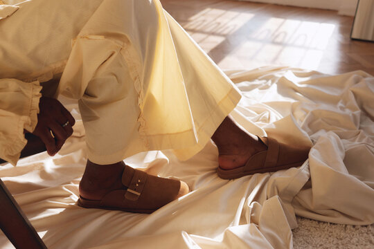 Anonymous woman in summer clothes