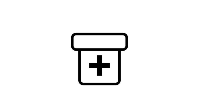 Medical box Animation Icon. First aid kit or medical box icon animation for healthcare, emergency services, pharmacy, and safety.