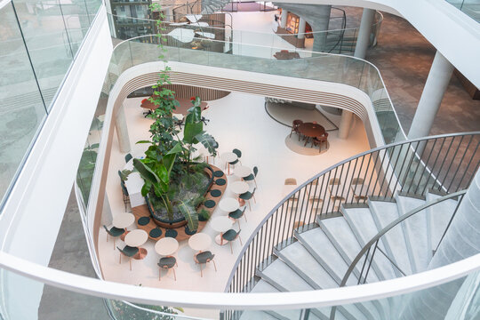 Overhead View Of Indoor Garden Lounge