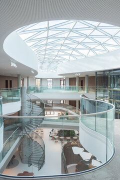 Curved Balcony View Of Office Atrium