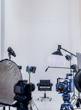 Professional lighting equipment and cameras recording