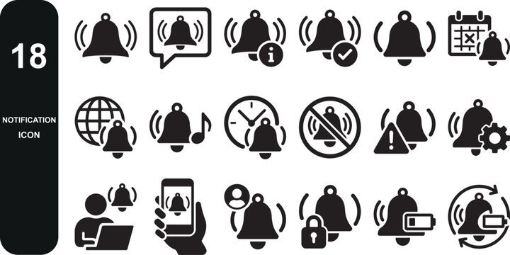 Modern bold notification bold icons editable stroke.