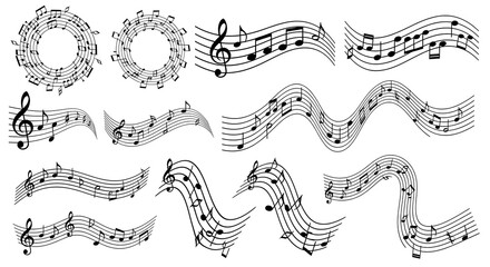 Collection of decorative vintage frames and musical notes