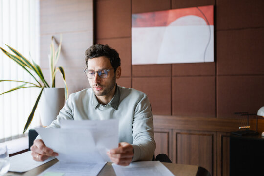 A man works in the office
