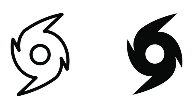 Black and white ninja throwing star icon set