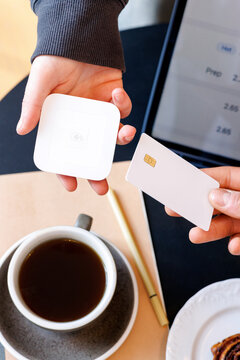 Payment Credit Card and Mobile Reader Setup in Coffee Shop
