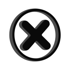 Obraz premium 3D Icon Cross In Circle Error Cancel Symbol Isolated High Quality Render Transparent Background