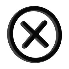 Obraz premium 3D Icon Cross Mark Circle Cancel Close Symbol Isolated High Quality Render Transparent Background