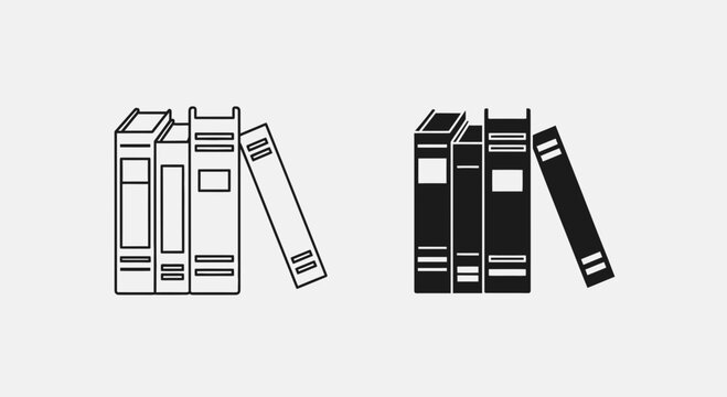 Books Icon Set Vector &ndash; Stacked Literature Library Education Symbol Design
