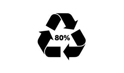 Obraz premium Black Recycle Sign Silhouette Eco Recycling Symbol Vector Isolated on White Background