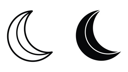 Obraz premium Crescent moon symbols in black and white