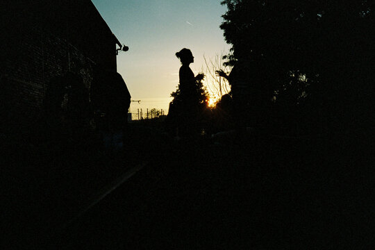 Silhouetted anonymous person 