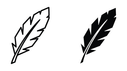 Black and white feather icons © iconmarket
