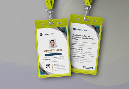 Corporate Id Card Layout