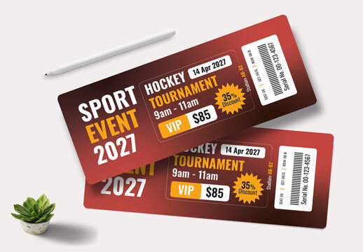 Modern Sports Event Ticket Template Design