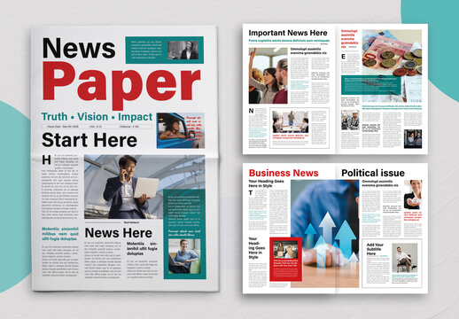 Modern Newspaper Editorial News Print Layout Design Template