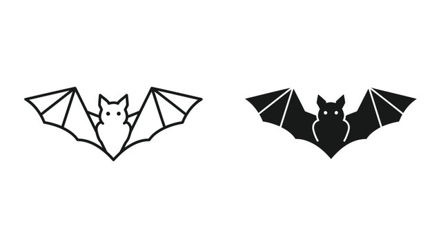 Simple bat logo design elements