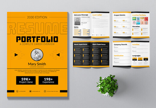 Professional Resume Booklet Template Layout