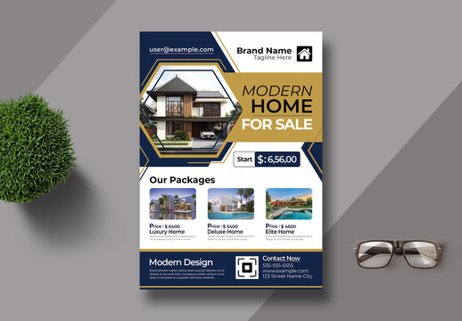 Simple Real Estate Flyer Template Layout