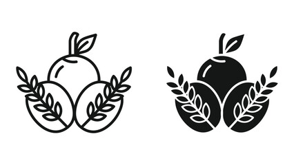 Simple black and white oranges illustration