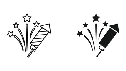 Firework icons set