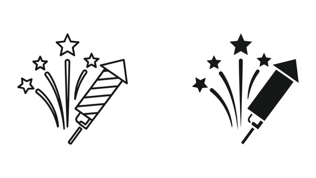 Firework icons set