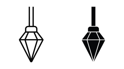 Diamond shaped earrings icon set