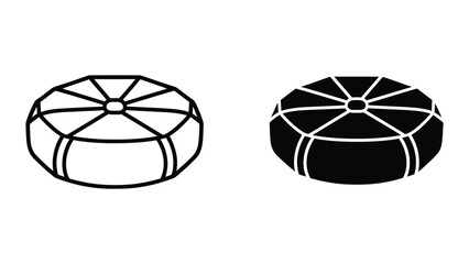 Simple black and white gemstone illustration
