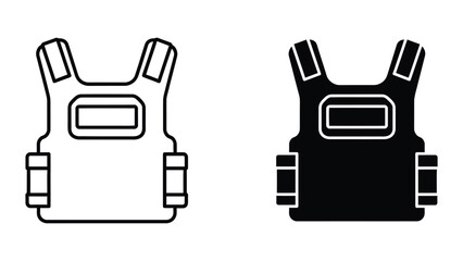 Obraz premium Black and white tactical vests illustration