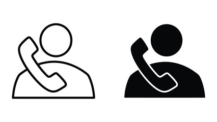 Person on phone icon set