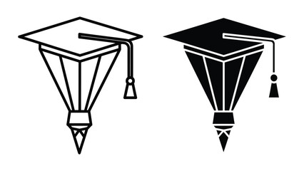 Fototapeta premium Graduation cap icon set