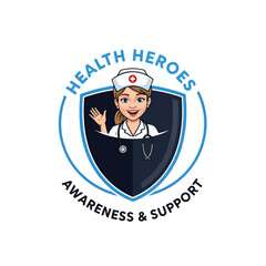 Health Heroes Nurse inside Shield Logo