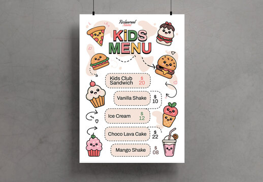 Kids Food Menu Template
