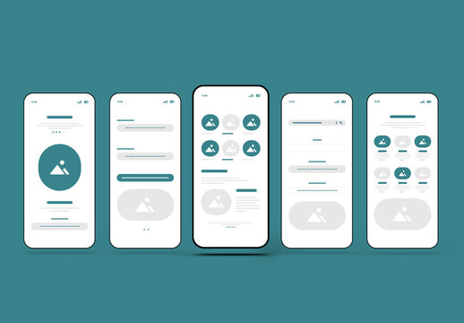 Mobile App Wireframe UI UX Design Template