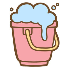 Cute Plastic Bucket Organization Clipart