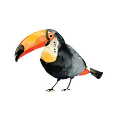 Fototapeta premium Vibrant Watercolor Toucan Bird Illustration.