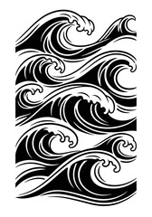 Fototapeta premium Black and white wave design.